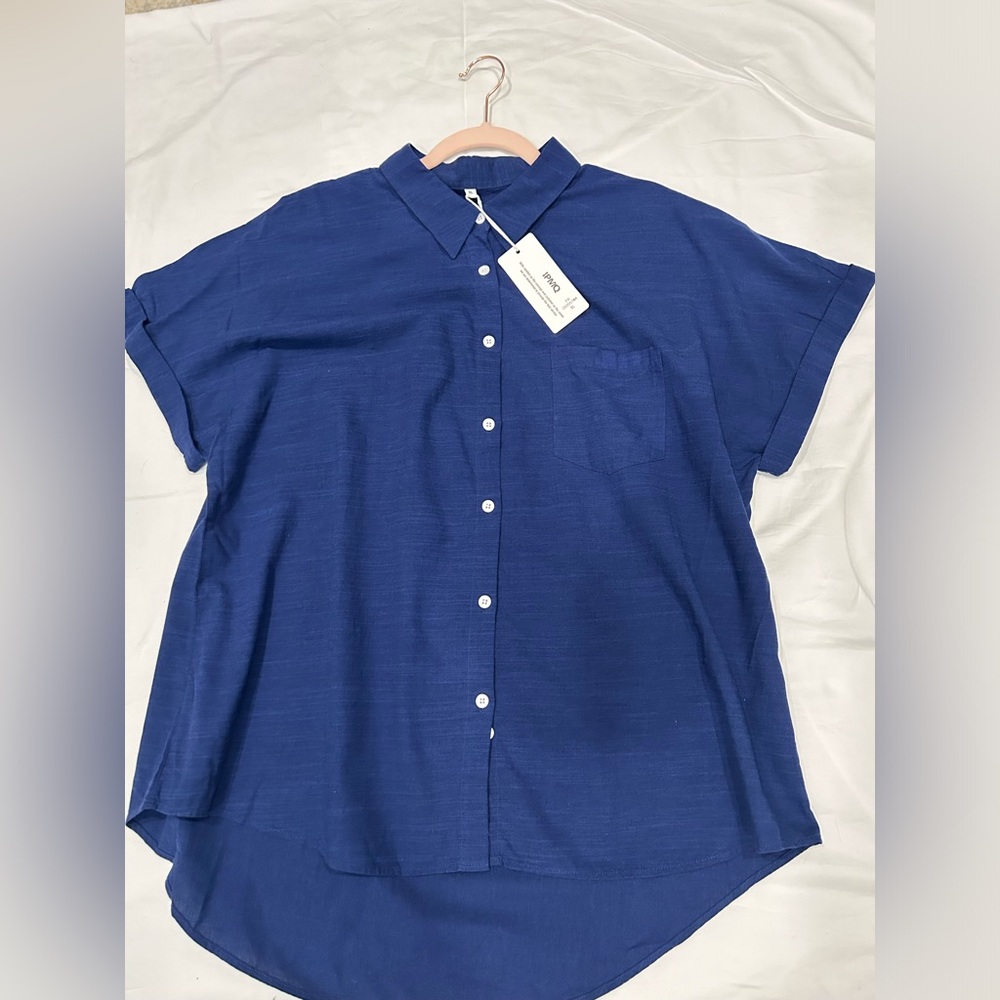 Ladies Navy 100% Cotton Shirt - Size XXL - NWT